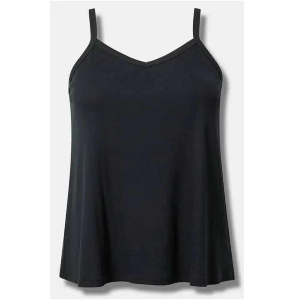 Torrid V-Neck Swing Cami Black Size 0 = L